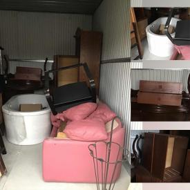 MaxSold Auction: This online auction features Contents on Storage Unit to included Teak Furniture, New Soaker Bath Tub, Leather Love Seat, IKEA Glass Cabinet, Antique Furniture and much more!