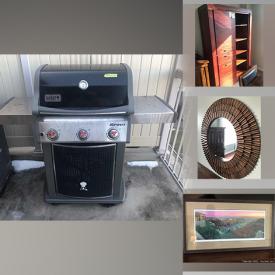 MaxSold Auction: This online auction features furniture such as an Acacia wood cabinet, bookshelves, low shelving unit, antique desk, tables, headboard, pine armoire, wood cabinet, Keter deck box and more, Weber BBQ grill, lamps, oversized copper mirror, decor, Evening of Gershwin caldograph and more!


