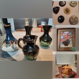 MaxSold Auction: This online auction features silver plate, sterling silver, MCM lamps, signed original art, button collection, furniture such as MCM loveseat and antique balloon chair, ceramics, stemware, costume jewelry, antique linens and much more!