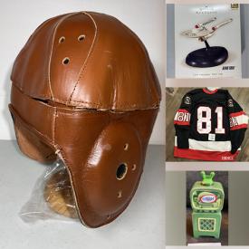 MaxSold Auction: This online auction features Sports & Non-Sports Trading Cards, Vintage Football Helmet, Autographed Photos, Star Trek Collectibles, Hockey Collectibles, Comics, Stamps, Mineral Rocks and much more!