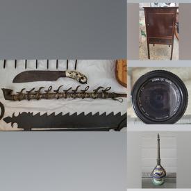 MaxSold Auction: This online auction features Jacobean Chairs, Men's Shirts & Ties, Framed Wall Art, Vintage Writing Desk, Dressing Mirror, Smokers Stand, DVDs, Studio Pottery, Antique Tools, Vintage Trunks, Power Tools, Camera Lens and much more!
