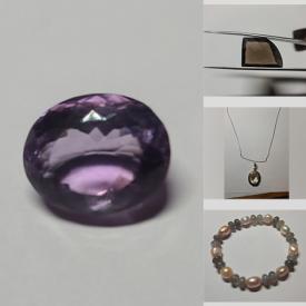 MaxSold Auction: This online auction features Loose Gemstones such as Opals, Peridot, Quartz, Amethysts, Sapphire, Moonstones, Citrines, Garnets, and Labradorite Silver Earrings, Amethyst Silver Earrings, Pearl Necklace, Gemstone Bracelets, Agate Hearts and much more!