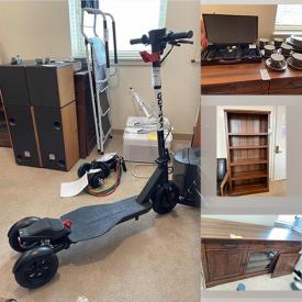 MaxSold Auction: This online auction features furniture such as a bookcase, credenza, file cabinet and others, Gotrax scooter, porcelain china, Gama stainless steel cutlery set, adjustable dumbbells, Bose speakers, Midea split air conditioner and much more!