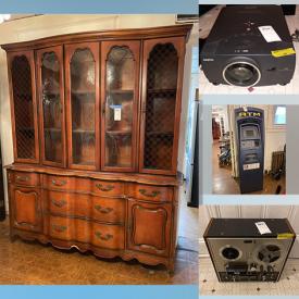 MaxSold Auction: This online auction features a Display cabinet, Vintage server, Noritake China, kitchen appliances such as Maytag refrigerator, microwave, margarita machine, chandeliers, power tools, chainsaw and much more!