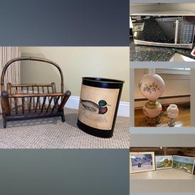 MaxSold Auction: This online auction features: Iron Chairs, Pedestal, cement birdbath, Loveseat And Ottoman, Table, Chairs. Telephone stand, Hutch and much more.