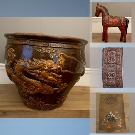 MaxSold Auction: This online auction features Cloisonné Vase, Chinese Jardinière, Limoges Tea Set, Limoges Trinket Dish, Wool Carpets, Antique Court Fee Stamp, Costume Jewelry and much more!