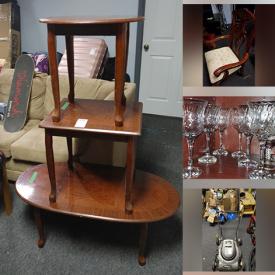 MaxSold Auction: This online auction features JVC sound system, Whitney piano, crystal ware, ceramics, furniture such as end tables, sofa table, dining table and china cabinet, drinkware, vintage lamps and much more!