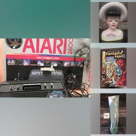 MaxSold Auction: This online auction features Vintage items such as Wilton Cake Pans, Head Vases, Tetley Teapot, Toby Mug, Matchbox Vehicles, Pyrex, Bunnykins, Beer Bottles, and Comics, Sports Trading Cards, Coins, Fire King Peach Lustre, LPs, DVDs, New Tin Signs and much more!