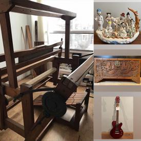 MaxSold Auction: This online auction features Art Glass, Willow Dish Set, Music Boxes, Harry Elliott Chromolithographs, Board Games, Toy Cars, Golf Clubs, Bike Rack, Adirondack Chairs, Stamps, Weaving Looms, Guitar and much more!