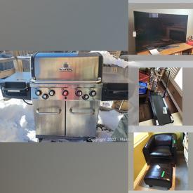 MaxSold Auction: This online auction features Mirrors, Dining Room Furniture, Treadmill, Small Kitchen Appliances, Bedroom Furniture, Rowenta Steamer, Kids Toys, Le Creuset Casserole, Tea Sets, 65 inch Samsung TV, Massage Chair, Glass Light Fixtures, Books, Storage Systems, Hand Tools, Broil King BBQ and much more!