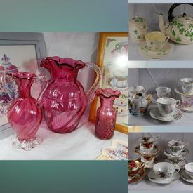 MaxSold Auction: This online auction features Beautiful New Pimpernel Coasters and Placemats, Rossi Cranberry Vases, Vintage Japanese China, Mary Engel breicht Fans, Meiji Antique Tea Set, Silver Tea Urn and much more!