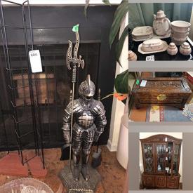 MaxSold Auction: This auction features tables, chairs, china cabinets, fireplace tools, glassware, china sets, lamps, couch and sofa, coats, dresser, linens, chest, clothes, office supplies, appliances and much more!