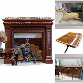 MaxSold Auction: This online auction features Celadon Fish Pots, Leather Chesterfield Club Chairs, Mission Style Floor Lamps, Folding Game Table, Hekman Sofa Table, Carousel Horse, Antique Walnut Mantle, Ladró Figurines, Decorative Plates, Teacup/Saucer Sets, Wool Runner, Oil Paintings, Coromandel Screen and much more!