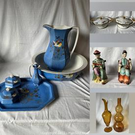 MaxSold Auction: This online auction features Robert Held Wine Glass, Middle Port Pottery Wash Basin, Two Hand Painted Safford China Statues, Mid Century Italian Amber Glass, Art Glass Clear and Amethyst Color Sculpture and much more.