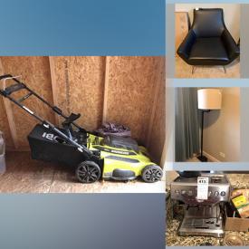 MaxSold Auction: This online auction features Ryobi Lawnmower, 50" Roku TV, Armchairs, Metal/wood Bookcase, Hall Coat Rack, Adjustable Stools, Lamps, Dining Table, Tools, Wine Fridge, Cappuccino Machine, Leather Sofas and much more.