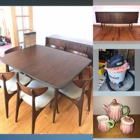 MaxSold Auction: This online auction features MCM Furniture, Linens, Leather Jacket, Rocking Chair & Ottoman, German Incense Holders, Studio Pottery, Teacup/Saucer Sets, Collector Plates, Patio Furniture, Hand Tools, Yard Tools and much more!