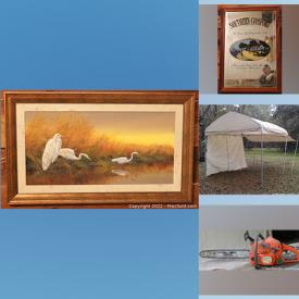 MaxSold Auction: This online auction features Robert Binks Paintings, Duck Stamp & Print, Bar Mirror, LPs, Bronze Sculptures, Festival Tent, CDs, Chainsaw, Vacuum and much more!