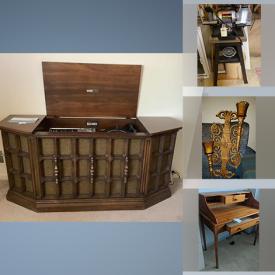 MaxSold Auction: This online auction features Vintage Grant Crest China, microwave cart, drop leaf table, pie crust table, nativity set, treadmill, space heater, radial saw, snow blower, hardware items, tools and much more!