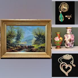 MaxSold Auction: This online auction features Fine Jewelry, Oil Paintings, Jade Jewelry, Sterling Jewelry, Robert Bateman Prints, Cloisonne Vases, Japanese Satsuma Vase and much more!