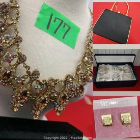 MaxSold Auction: This online auction features Evening Clutches, Danier Leather Handbag, Amazonite Serenity Necklace, Beaded Necklace, Rhinestone Set, Silver/Rhinestone Rings, Watches, Fashion Pearl Necklace, Porcelain Tea Set and much more!