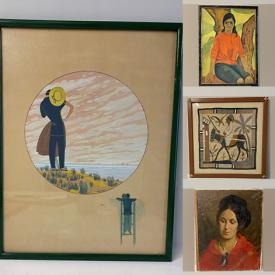 MaxSold Auction: This online auction features Artwork by Ettore Tito, Dr. Jan B. DeJarnette, Horace J Knowles, Elaine Speed Neeley, and Framed Middle Eastern Tapestry, Russian Serving Trays and Much More!!