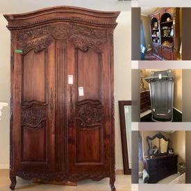 MaxSold Auction: This online auction features furniture such as a wine cabinet, sofa, wooden bookcase, armchairs, desk, dresser. pub table, china hutch and more, area rug, fireplace screen, toys, tools and hardware, home decor, metal dance pole, linens, electronics and much more!