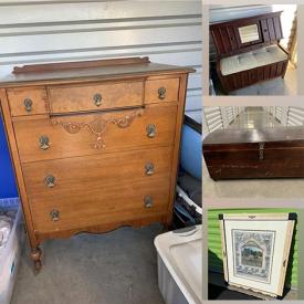 MaxSold Auction: This online auction features Antique Furniture such as Dresser, Trunk, Amoire, and Sewing Notions, Gail Packer Art Print, Mirrors, Art Glass, Studio Pottery, Puzzles, Small Kitchen Appliances and much more!