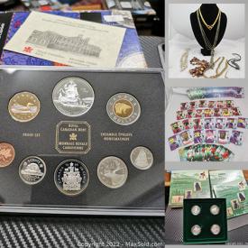 MaxSold Auction: This online auction features Coins, Proof Sets, Costume Jewelry, Jewelry Boxes, Souvenir Spoons, Sports Trading Cards including Football, Boxing, Hockey, Baseball and much more!