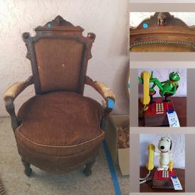 MaxSold Auction: This online auction features Antique Eastlake Chair, Russian Folkart Bears, Vintage Chinese Garden Seats, Hand Tooled Holster, Art Glass, Anfora Restaurant Ware, Modern Hopi Kachina, Mexican Yei Textile, Imperial Glass, Antique Room Divider Panel, Fishing Gear and much more!