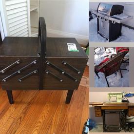 MaxSold Auction: This online auction features a Hutch and dresser, piano stool, armoire, humidifier, electric stove, metal detector, telescope, dress form, Serger, tiles, fountains, lawn mower, H2O mop, cleaning supplies and much more!