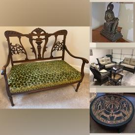 MaxSold Auction: This online auction features a Solid Bronze Lincoln lamp, African artifacts, Tools, Snow Blower, Lawn Mower, Treadmill and weightlifting bench, patio furniture, vintage furniture, Victorian furniture, vintage clothes, kitchen and office items, art supplies, Xmas decor, TV, stereo components and much more!