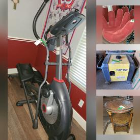 MaxSold Auction: This online auction features furniture such as an ottoman, hand swivel chair, chairs, tables, couch, entertainment cabinet, hat rack, bedside cabinet, file cabinet and more, rugs, wall art, Schwinn elliptical, RCA TV, wall decor, toys, decor, Partylite, bicycles and much more!