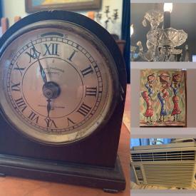 MaxSold Auction: This online auction features African Paintings, Antique Adding Machine, Antique Mantle Clocks, Small Kitchen Appliances, Crystal Chandelier, Window Fans & AC Units, Faceplates, Ballaphone, Golf Clubs, Curtains and much more!