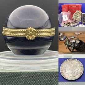 MaxSold Auction: This online auction features Limoges Trinket Boxes, Coins, Depression Glass, Pokemon Cards, Copper Molds, Teapots, Room Divider, Golf Clubs, Mommaroo Baby Seat, Studio Pottery, Vintage Clocks and much more!