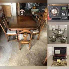 MaxSold Auction: This online auction features Gibbard Dining Table, Depression Glass, Vintage Toys, Antique Book, Power Tool, Trumpet, Waterford Glasses, Stamps, Coins, Banknotes, Costume Jewellery, Salt & Pepper Shakers, Sports Collectibles, LPs, Antique Postcards, Vintage Razor Strops, Vintage Hair Clippers, Comics and much more!