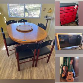 MaxSold Auction: This online auction features fine china, model cars, furniture such as corner table, leather sofa, desks with office chairs, and loveseat, framed wall art, stained glass, Yamaha stereo, glassware, lamps, storage trunks, vintage toys, books, power tools and much more!