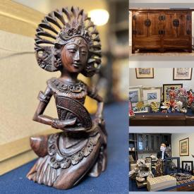 MaxSold Auction: This online auction features Indonesian Wood Carvings, Batik Shirts, Vintage Calligraphy Set, Vintage Chinese teapot, Antique Ming Dynasty Style Wedding Chairs, Chinese Cabinets and much more!