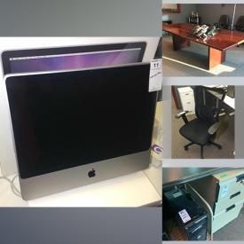 MaxSold Auction: This online auction features an iMac desktop computer, filing cabinets, monitors, office chairs, printer, VTech phones, cables and modems, Xbox 360 video game, IKEA office workstation desk and much more!