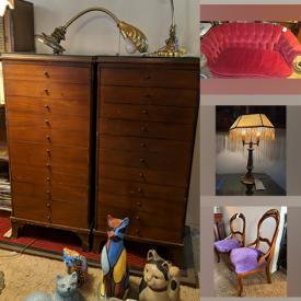 MaxSold Auction: This online auction features Bookcase, Wall Art, Salt Lamp, Vase and Bose Radio, Sofa, Grandfather Clock, Chairs, Ottoman, Microwave, Pet Supplies, Cameras, Computer Table, Egyptian Decor, Rocking Chair, Metal Patio Set, Concrete Monk Statue, Book and much more!