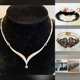 MaxSold Auction: This online auction features jewelry such as Sterling Silver Turquoise Earrings, Oscar de la Renta faux pearl necklace, Royal Doulton Mug, Royal Albert teacup and saucer sets, Hammersley Bunny Rabbit Trinket Box, Hurricane Candle Lanterns and much more!