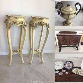 MaxSold Auction: This online auction features Vintage Vanity Set, Coalport Figurine, Teacup/Saucer Sets, Antique Wooden Sideboard, Art Glass, Barware, Decorative Plates, Electric Recliners, Vintage Mirror, Women's Clothing & Shoes, Men's Shirts and much more!
