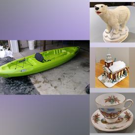 MaxSold Auction: This online auction features Pelican Boost 100 Kayak, jewelry, furniture, decor, Mastercraft, custom wood sign, cutlery, collectibles plates, VHS, Christmas village decor, memorabilia, teacup and saucer, golf balls, handbags, toys, tools and much morer!