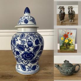 MaxSold Auction: This online auction features Antique Staffordshire Figurine, Bronze Chinese Teapot, Art Glass, Area Rugs & Runners, Lladro Figurine, Antique Chinese Wood Carving, Vintage Crock, Enameled Art Plates and much more!