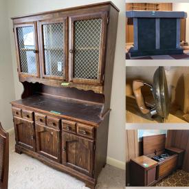 MaxSold Auction: This online auction features a steamer trunk, Highboy dresser, HiFi stereo, Vintage Evinrude Motor, screws and rivets, hobby wood & glass materials, trailers, grinders and Sawzall, saw table and much more!