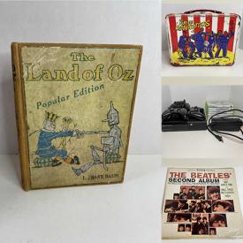 MaxSold Auction: This online auction features comic books, kitchen utensils, earphones, electronics, collectible sticker cards, dog coins, mixing bowls, apple electronics, Disney collection tapes, trading cards, print lithographs, charm brooch, clothes, jewelry, house decors and much more!