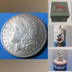 MaxSold Auction: This online auction features Jewelry, Yard Tools, Pocket Watch Parts, Power & Hand Tools, Hummels, Collector Plates, Vintage Tins, Wedgwood, Coins, Disney Watches, Decorative Musical Eggs, Lennox Vase, Silk Panels, Art Glass Decanter, Franklin Porcelain Figurines and much more!