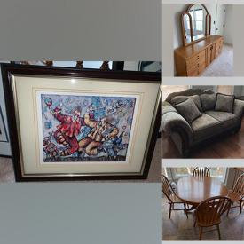 MaxSold Auction: This online auction features Ashley Furniture sofa, end tables, and recliner, kitchen table with chairs, dressers, Toro snowblower, framed wall art with COA, fitness equipment and much more!