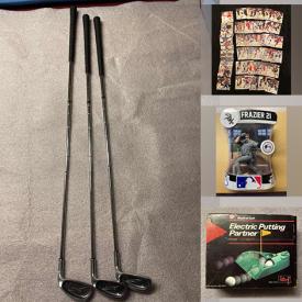 MaxSold Auction: This online auction features golf items such as golf putters, shoes, golf head covers, lamps, books, electric putting partner, accessories, golf bag and more, hockey cards, comic books, jewelry, player replica figurines, action figures and much more!