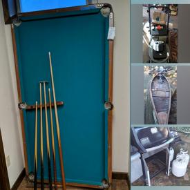 MaxSold Auction: This online auction features a wooden cabinet, Cedar chest, outdoor table and chairs, Royal Doulton, costume jewelry, projector, cleaning supplies, power washer, Miter Saw And Vise, bench grinder, lawn tools and much more!