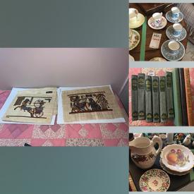 MaxSold Auction: This online auction features Papyrus art, Wedgwood, teacups, handwoven rugs, magazines, books, accessories and clothing, decorative salt and pepper shakers, glasses, stoneware, compote, silverplated items, linens, decor, masks, baskets and much more!